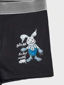 Men 3pcs Letter & Cartoon Graphic Contrast Tape Boxer Brief - Multicolor - View 3