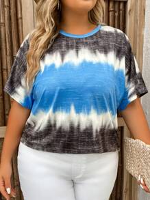 SHEIN LUNE Áo thun Plus size Cà vạt nhuộm Giải trí - Nhiều màu - Xem 1