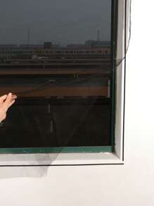 1pc Self Adhesive Window Screen, Black Polyamide Window Mesh For Household - Black - View 1