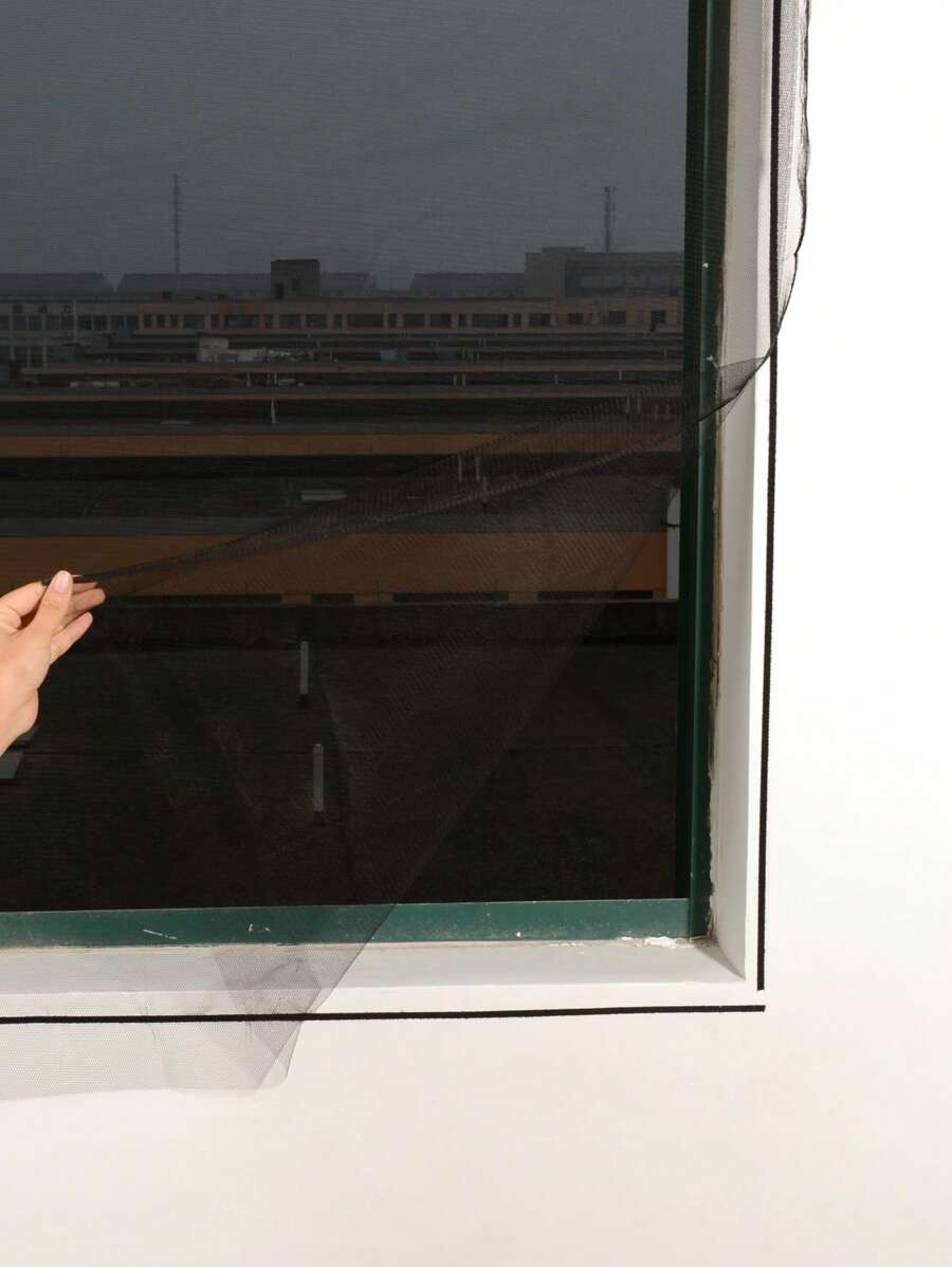 1pc Self Adhesive Window Screen, Black Polyamide Window Mesh For Household - Black - View 1