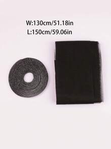 1pc Self Adhesive Window Screen, Black Polyamide Window Mesh For Household - Black - View 2