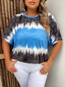 SHEIN LUNE Áo thun Plus size Cà vạt nhuộm Giải trí - Nhiều màu - Xem 5