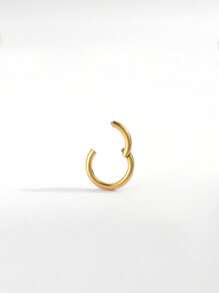 男士極簡鼻環不銹鋼龐克嘻哈風格 - 黑色 - 查看 1