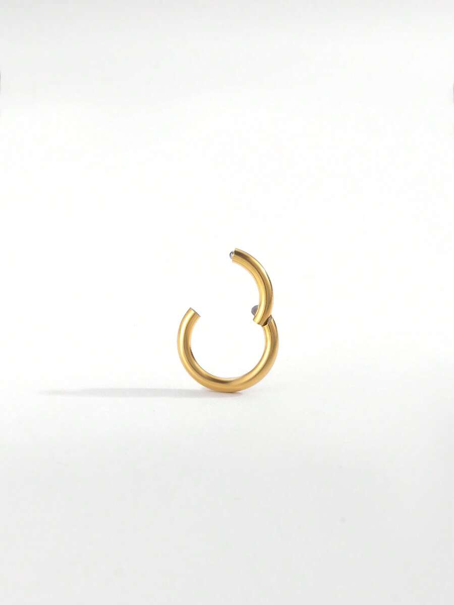 男士極簡鼻環不銹鋼龐克嘻哈風格 - 黑色 - 查看 1