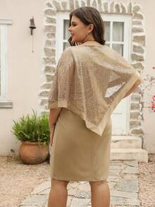 Nemidor Plus Contrast Sequin Dress