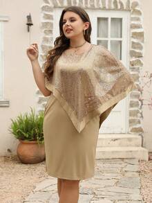 Nemidor Plus Contrast Sequin Dress