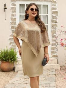 Nemidor Plus Contrast Sequin Dress