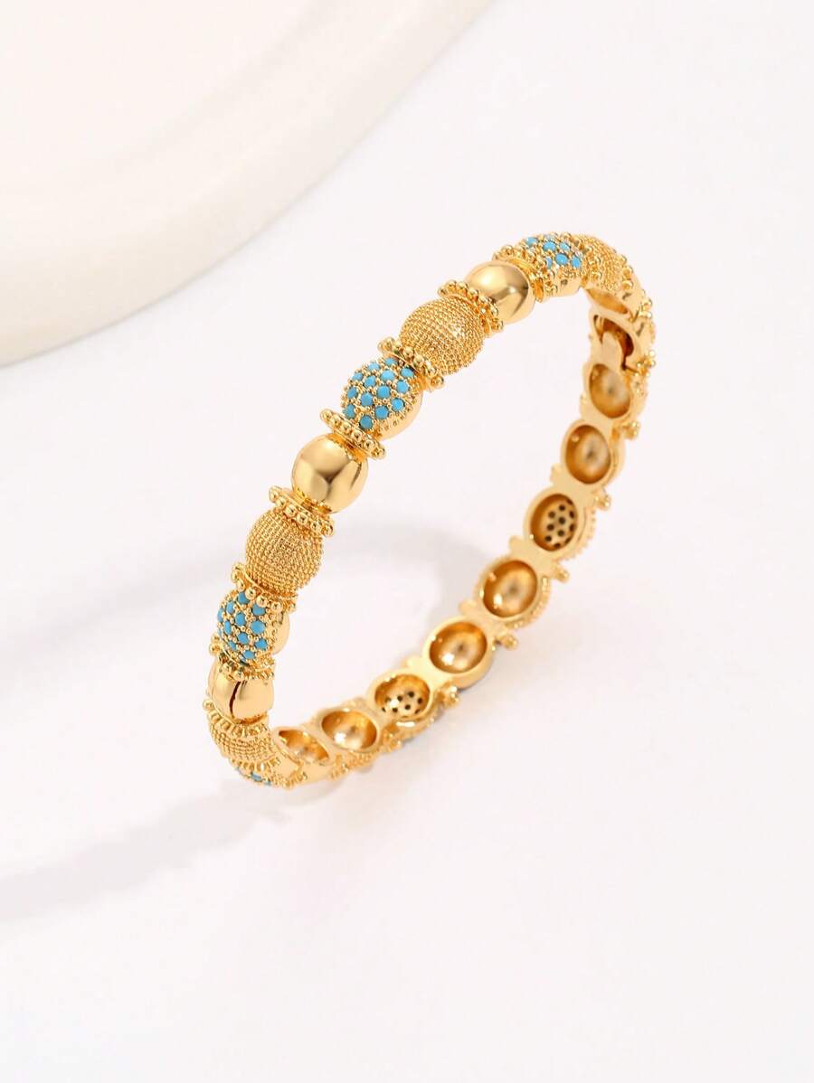 Rhinestone Decor Beaded Bangle - Multicolor - View 1