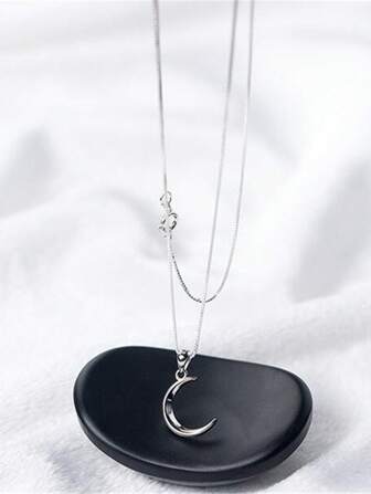 1pc Fashionable Moon Charm Necklace For Women For Daily Decoration