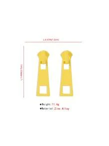 1pair Fashionable Zipper Head Stud Earrings For Women For Daily Decoration - Yellow - View 3
