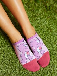 SHEIN X Care Bears 4 Pairs Women Colorful Contrast Invisible/Loafer Socks - Multicolor - View 7