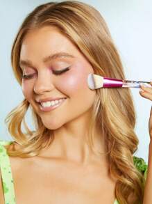 SHEIN X Care Bears 3pcs Carebears Makeup Brush Set With Pouch,Cheer Bear, Grumpy Bear,Good,Funshine Bear, Gifts