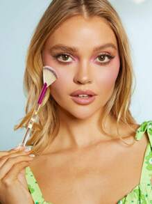 SHEIN X Care Bears 3pcs Carebears Makeup Brush Set With Pouch,Cheer Bear, Grumpy Bear,Good,Funshine Bear, Gifts