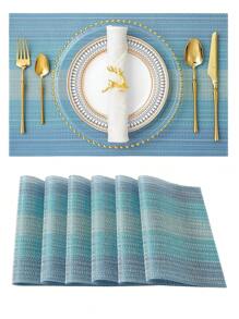 1入組PVC撞色現代隔熱墊裝飾用品 - 淺藍色 - 查看 1