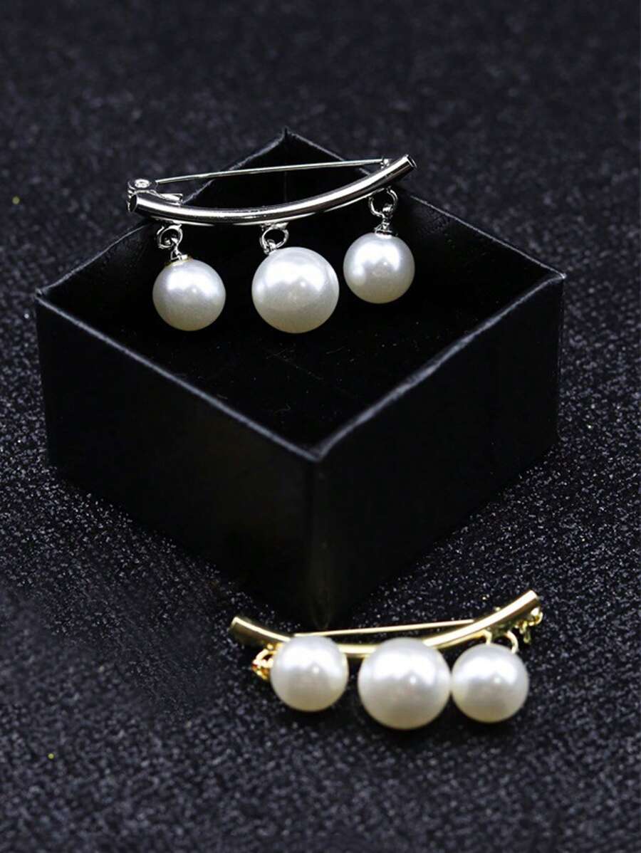 2 chiếc phụ nữ trang trí ngọc trai giả trang trí trâm trang nhã cho bữa tiệc - Nhiều màu - Xem 1