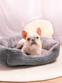 1入組毛茸茸寵物床適用於狗狗和貓適用於睡眠 - 灰色 - 查看 3