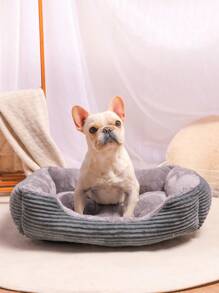 1入組毛茸茸寵物床適用於狗狗和貓適用於睡眠 - 灰色 - 查看 4