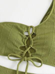 Swim SXY Biquíni cadarço um ombro - Verde Azeitona - Ver 7