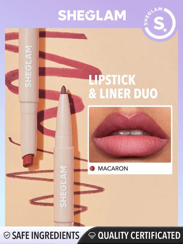 SHEGLAM Glam 101 Lipstick & Liner Duo Macaron 2In1 Matte DualEnded