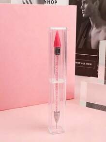 1 pieza Pluma con diseño de diamante de imitación Manicura - Rosa - Ver 2