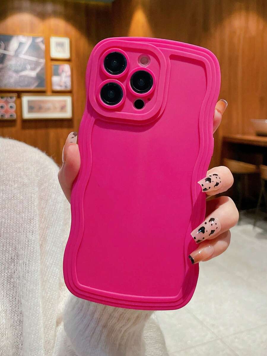 Carcasa de teléfono a prueba de caídas de unicolor con borde ondulado compatible con iPhone XR, 11, 12, 13, 14, 15, 16, 16 Plus, 13 Pro Max, 11 Pro, XR, XS, 12 Pro Max, 14 Plus y otros modelos