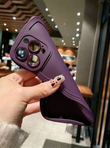 Solid Color Wavy Edge Anti-Drop Phone Case Compatible With Apple XR, 11, 12, 13, 14, 15, 16, 16 Plus, 13 Pro Max, 11 Pro, XR, XS, 12 Pro Max, 14 Plus, 17, 17 Pro Max, Fashionable Item