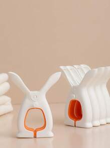 1 PP Kẹp Quần Áo, Dễ Thương Hai Tông Màu Thiết Kế Tai Thỏ Kẹp Quần Áo Cho Gia Đình - trắng - Xem 2