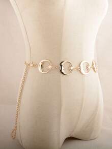 Mujer 1 pieza Cinturón de cadena sol & con diseño de luna moda para Decoración de vestido - Dorado - Ver 3
