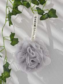 SHEIN Basic living 1 件升级版 50 克沐浴沐浴丝瓜络海绵球沐浴露擦洗器浴室装饰夏季 - 灰色 - 查看 12