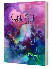 1Pc Sketch Book, 5.9" X 8.3"  Sketch Pad, 128 Sheets Each 68lb/100gsm Drawing Paper - Purple - View 1