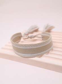 Tassel Decor Bracelet - Khaki - View 2