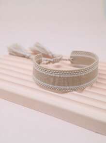Tassel Decor Bracelet - Khaki - View 3