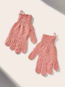 SHEIN BASIC LIVING 2 chiếc Găng tay tắm tẩy tế bào chết cho vòi hoa sen/Spa/Massage và tẩy tế bào chết cơ thể - Hồng - Xem 6