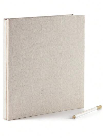 1pc Solid Color Photo Album With Pen, Simple Large Capacity Photo Card Case For Photo, Card Storage Back To School