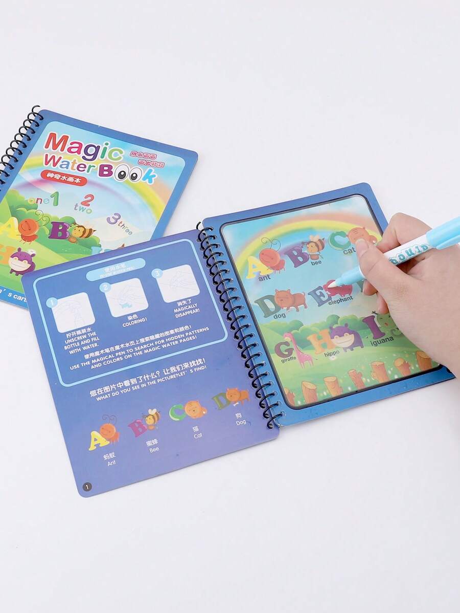 1 pieza Libro de colorear con estampado de dibujos animados dulce portátil para niños pintura - Verde - Ver 1