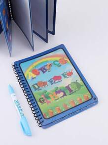 1 pieza Libro de colorear con estampado de dibujos animados dulce portátil para niños pintura - Verde - Ver 7