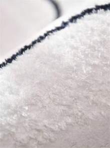 1 pieza Alfombra redonda de poliéster borrosa con gráficos de letras, para decoración de dormitorio, sala de estar y habitación - Multicolor - Ver 6