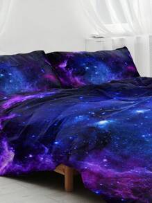 3入組銀河圖案無填充物被套現代星星和雲紋印花被套套裝1入組被套和2入組枕套適用於臥室 - 彩色 - 查看 3