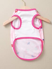 1入組草莓圖案寵物背心適用於狗狗和貓適合夏天 - 彩色 - 查看 3