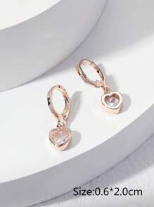 Heart-Shaped Cubic Zirconia Earrings, Gift For Valentine's Day, Mother's Day