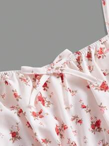 SHEIN 青少年女孩碎花荷葉邊吊帶上衣 - 彩色 - 查看 3