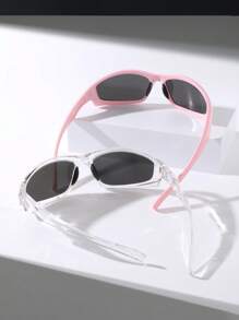 2pairs Women Wrap Around Fashion Glasses For Daily Life Street Sunglasses Beach Sun Glasses - Multicolor - View 4