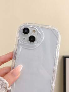透明波浪狀邊框手機殼 - 無色 - 查看 4
