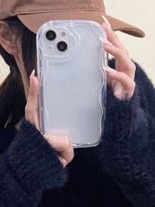 透明波浪狀邊框手機殼 - 無色 - 查看 6