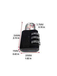 1 Khóa Hợp Kim Kẽm Mật Khẩu, Khóa Mật Khẩu Túi Màu Đen Đơn Giản Cho Gia Đình - màu đen - Xem 5