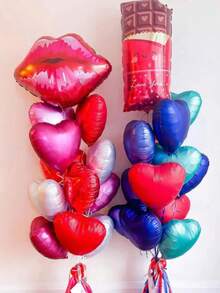 1件套寵物創意愛心和字母圖案愛心設計裝飾氣球適合派對 - 紅色 - 查看 1