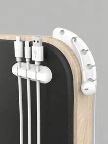 2 Cái Cáp Màu Trắng Kẹp Dây, Quản Lý Cáp Cáp USB Kẹp Dây Nguồn, Trình Tổ Chức Cáp Cho Xe Hơi Gia Đình Và Văn Phòng - trắng - Xem 4