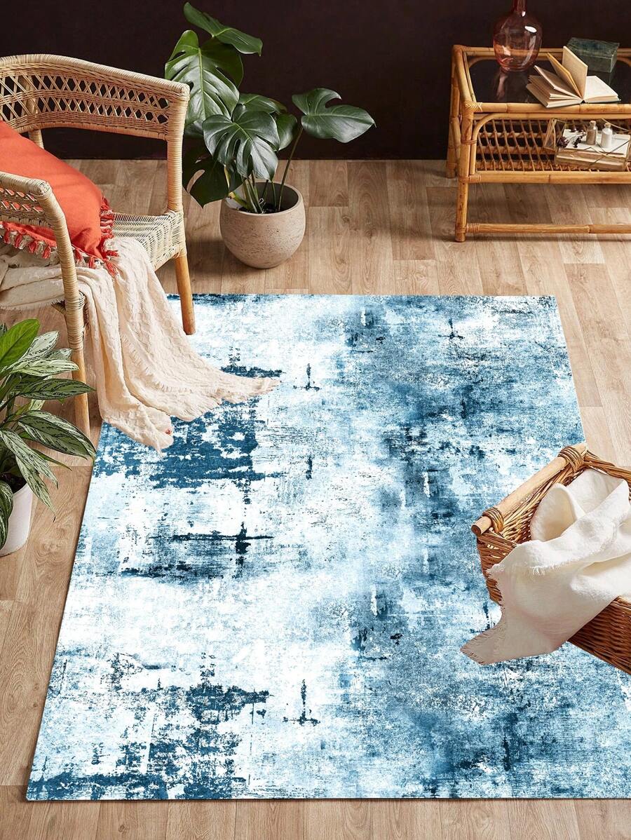 1入組紮染地毯現代主義滌綸臥室地毯適合家用 - 彩色 - 查看 1