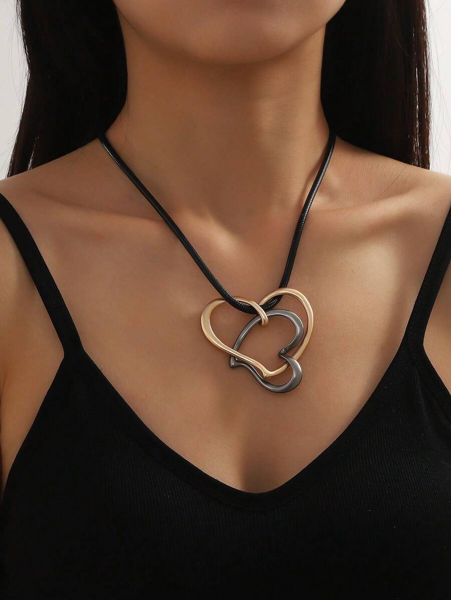 1 chiếc vòng cổ trái tim hợp kim kẽm thời trang dành cho phụ nữ để trang trí hàng ngày cho ngày lễ tình nhân - Nhiều màu - Xem 1