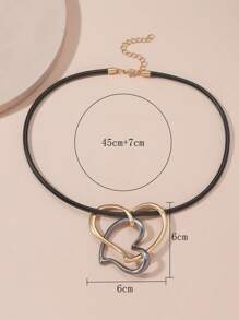 1 chiếc vòng cổ trái tim hợp kim kẽm thời trang dành cho phụ nữ để trang trí hàng ngày cho ngày lễ tình nhân - Nhiều màu - Xem 4